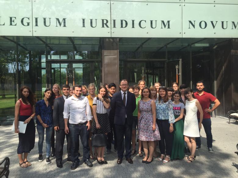 Dr. Adam Bodnar with members of the Summer Course in Poznań Centre for Human Rights