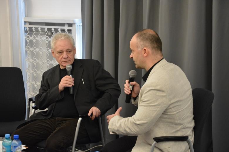 na zdjęciu Tomasz Jastrun i Hubert Kaszyński/ fot. uczestnik konferencji