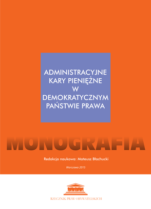 Okładka publikacji "Administracyjne kary pieniężne w demokratycznym państwie prawa."